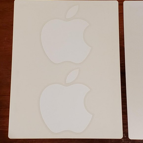Apple Computer Stickers and Screen Cleaning Cloth Mac iPad New White Decals - Picture 2 of 3